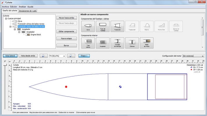 OpenRocket screenshot 1