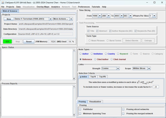 CiteSpace screenshot 1