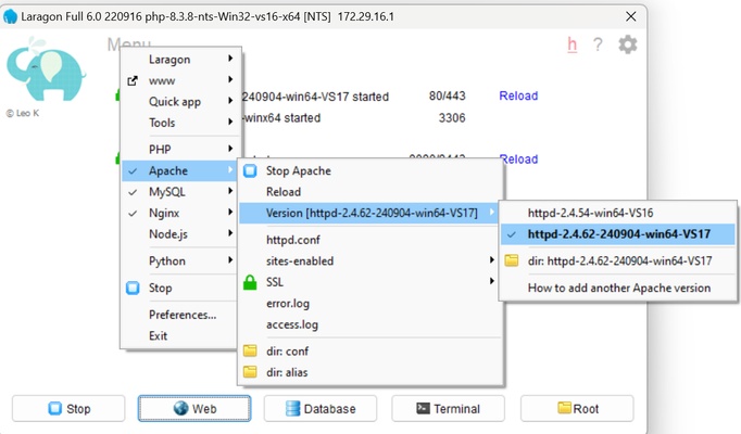 Laragon screenshot 1