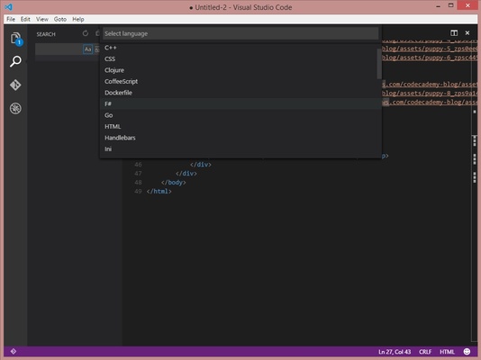 Visual Studio Code screenshot 1