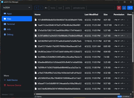webOS Dev Manager screenshot 1