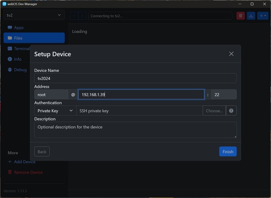webOS Dev Manager screenshot 1