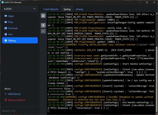 webOS Dev Manager screenshot 1