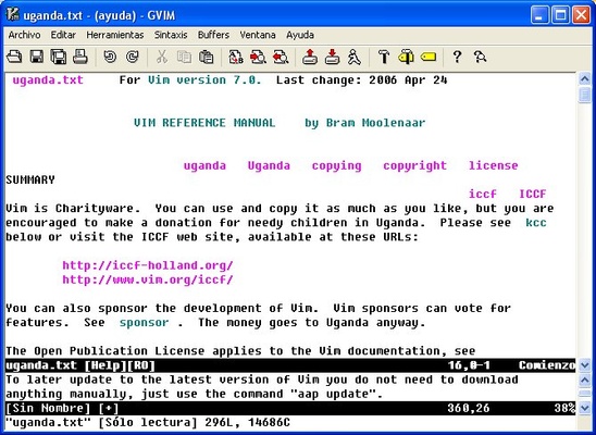 Vim screenshot 1