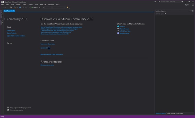 Visual Studio Community screenshot 1