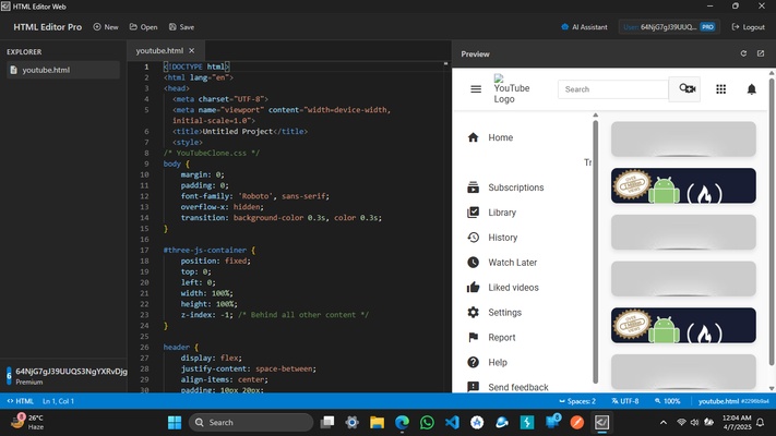 HTML Editor PRO - Ai Agent screenshot 1