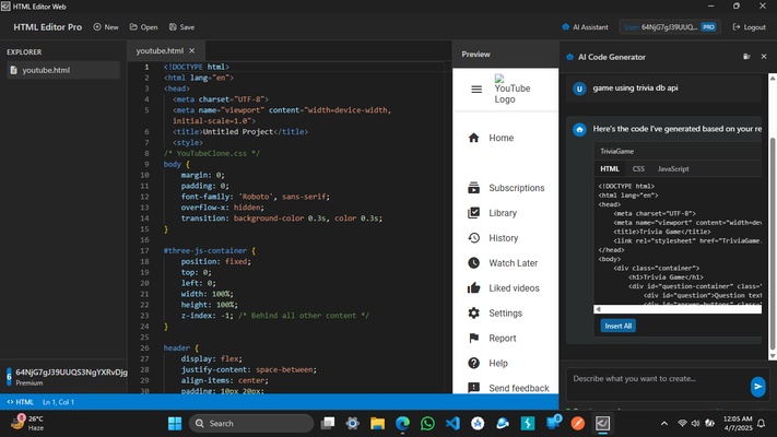 HTML Editor PRO - Ai Agent screenshot 1