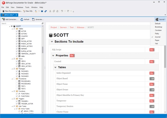 dbForge Documenter for Oracle screenshot 1