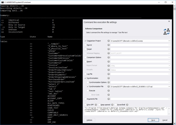 dbForge Schema Compare for Oracle screenshot 1