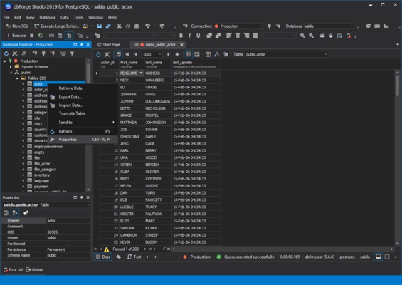 dbForge Studio for PostgreSQL screenshot 1