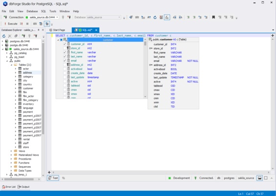 dbForge Studio for PostgreSQL screenshot 1