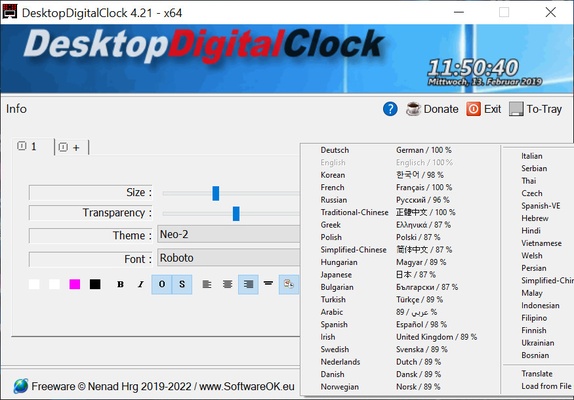 DesktopDigitalClock screenshot 1