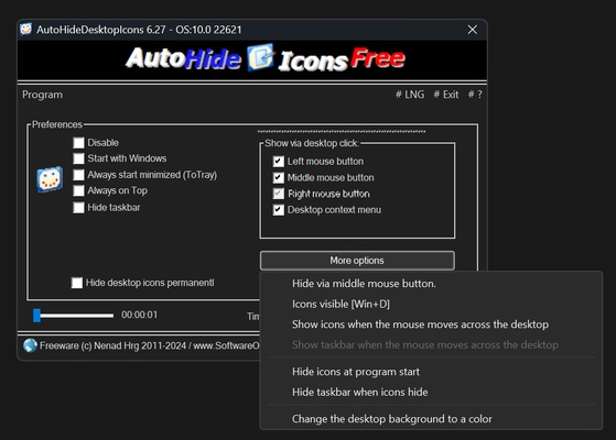 AutoHideDesktopIcons screenshot 1