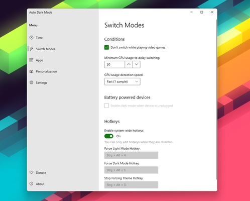 Windows Auto Dark Mode screenshot 1