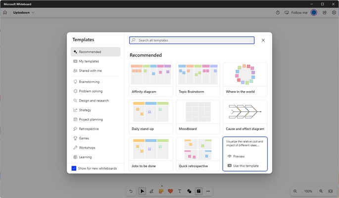 Microsoft Whiteboard screenshot 1