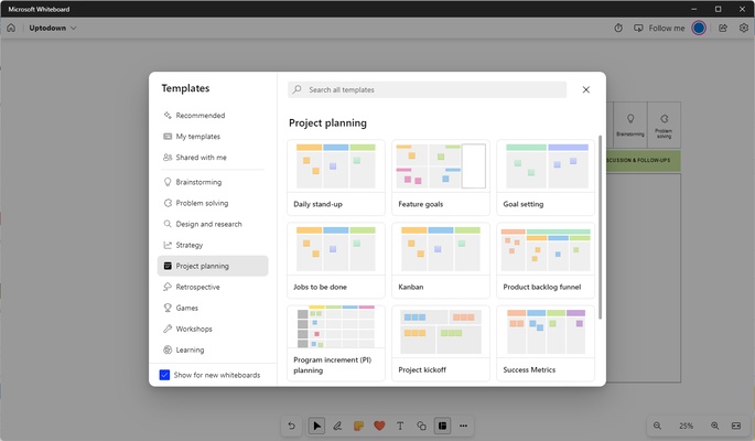 Microsoft Whiteboard screenshot 1