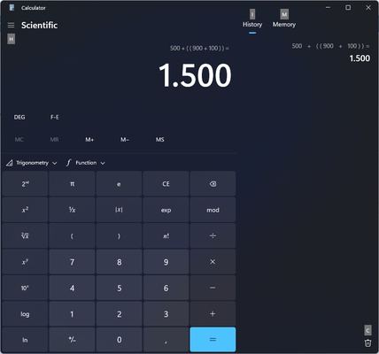 Windows Calculator screenshot 1