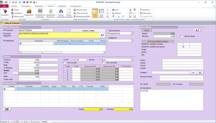 WinPYME screenshot 1