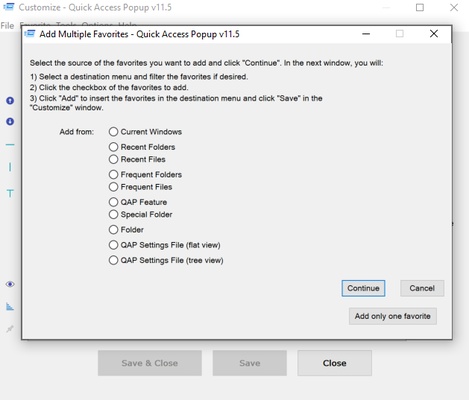 Quick Access Popup screenshot 1