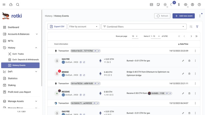 Rotki screenshot 1