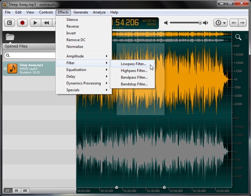 Ocenaudio screenshot 1
