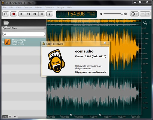 Ocenaudio screenshot 1