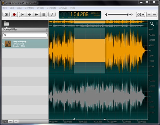 Ocenaudio screenshot 1