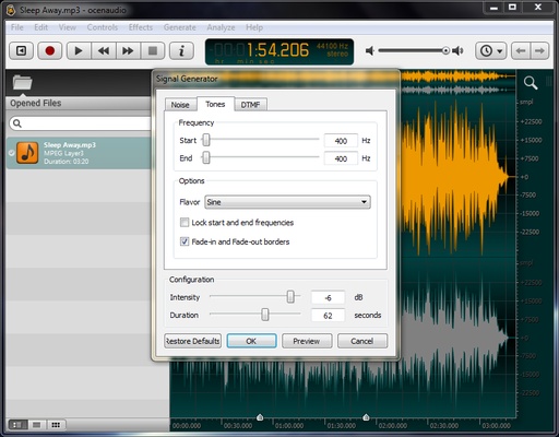 Ocenaudio screenshot 1