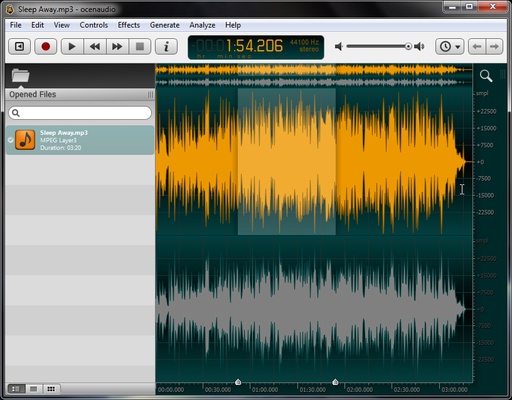 Ocenaudio screenshot 1