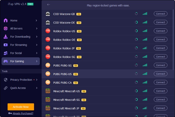 iTop VPN screenshot 1