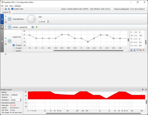 Equalizer APO screenshot 1
