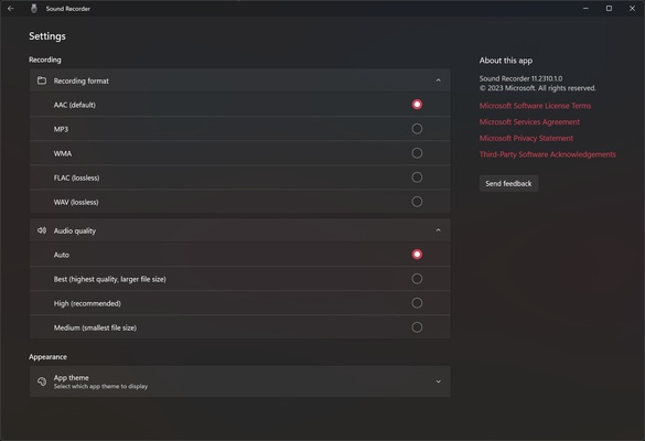 Windows Sound Recorder screenshot 1