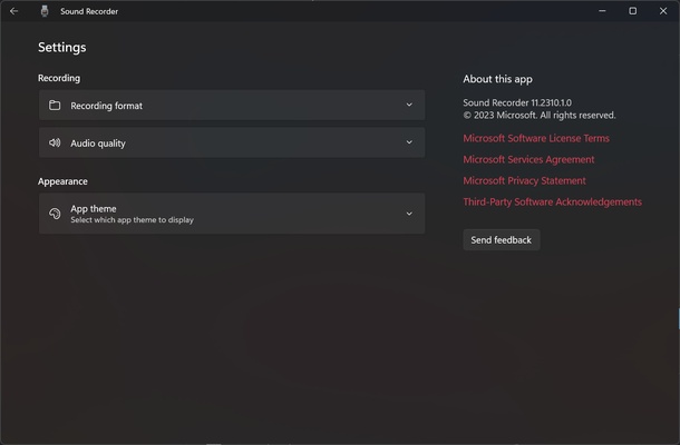 Windows Sound Recorder screenshot 1