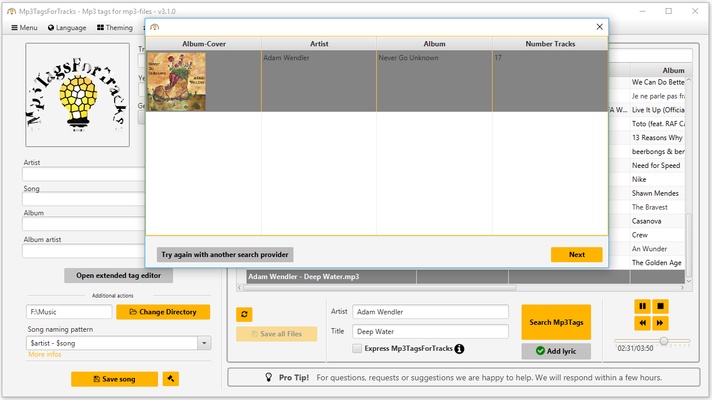 Mp3TagsForTracks screenshot 1