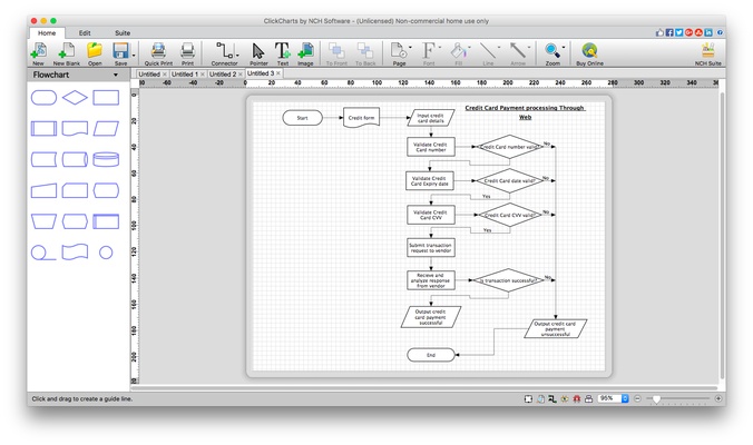 ClickCharts Free Diagram and Flowchart Maker Mac screenshot 1