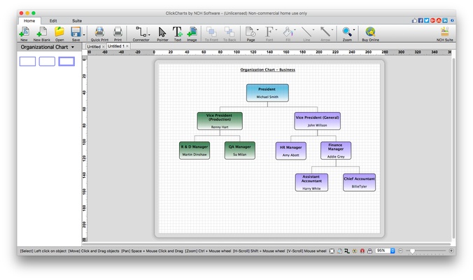 ClickCharts Free Diagram and Flowchart Maker Mac screenshot 1