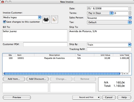 Express Invoice Free Invoicing software screenshot 1