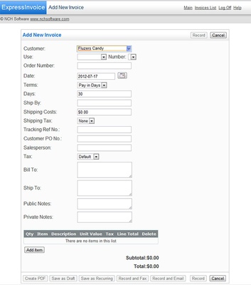 Express Invoice Free Invoicing software screenshot 1