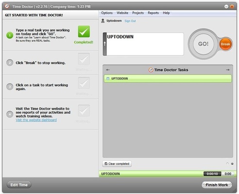 Time Doctor OS X screenshot 1