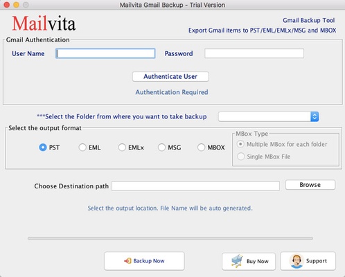 Mailvita Gmail Backup for Mac screenshot 1