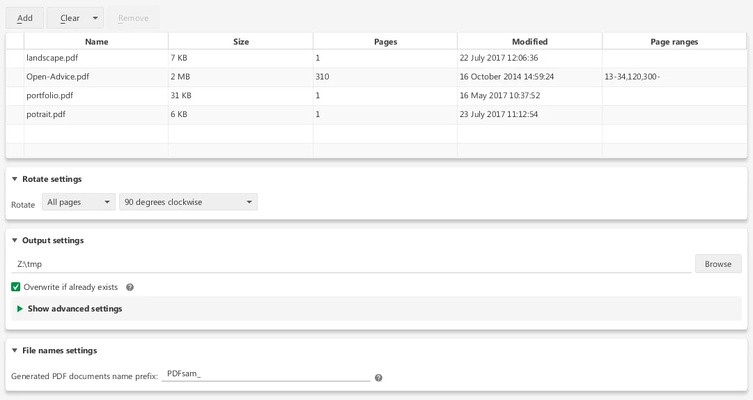 PDFsam Basic screenshot 1