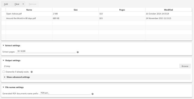 PDFsam Basic screenshot 1