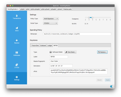 Sparrow Wallet screenshot 1