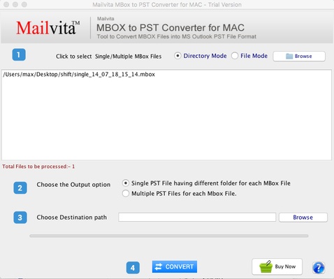 Mailvita MBOX to PST Converter For Mac Software screenshot 1