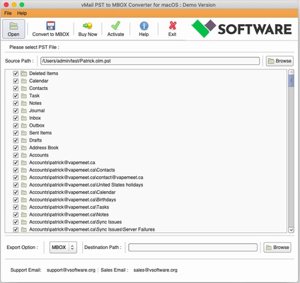 vMail PST to MBOX Converter for macOS screenshot 1