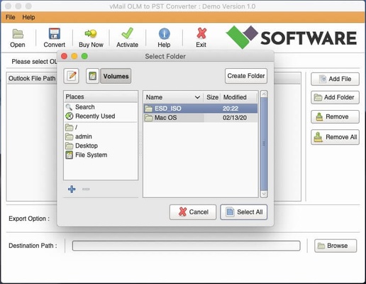 vMail OLM to MBOX Converter for macOS screenshot 1