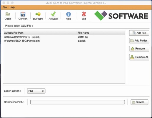 vMail OLM to MBOX Converter for macOS screenshot 1