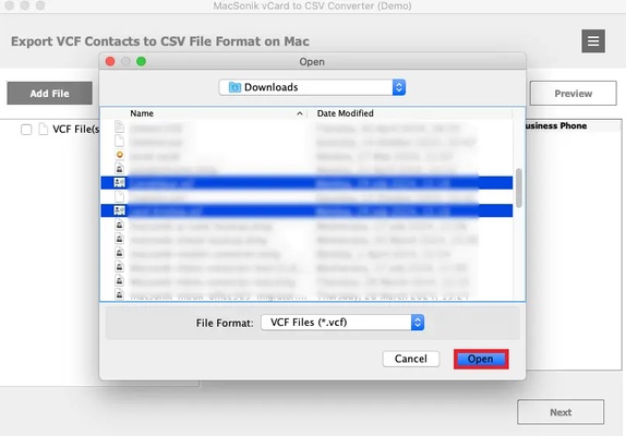 MacSonik vCard to CSV Converter screenshot 1