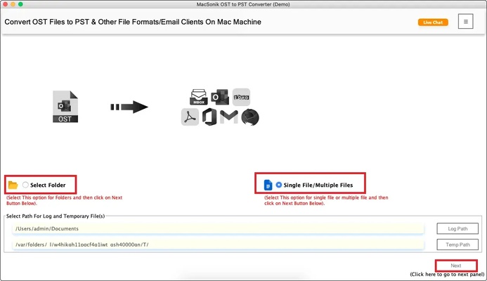 MacSonik OST to PST Converter screenshot 1