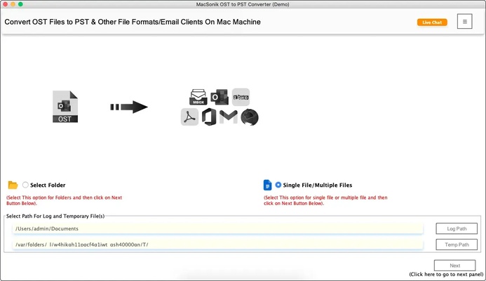 MacSonik OST to PST Converter screenshot 1